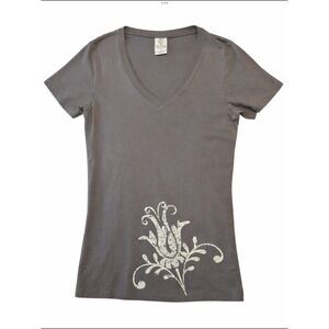 Balance Collection by Marika Taupe V-neck Yoga Tee T-shirt Large